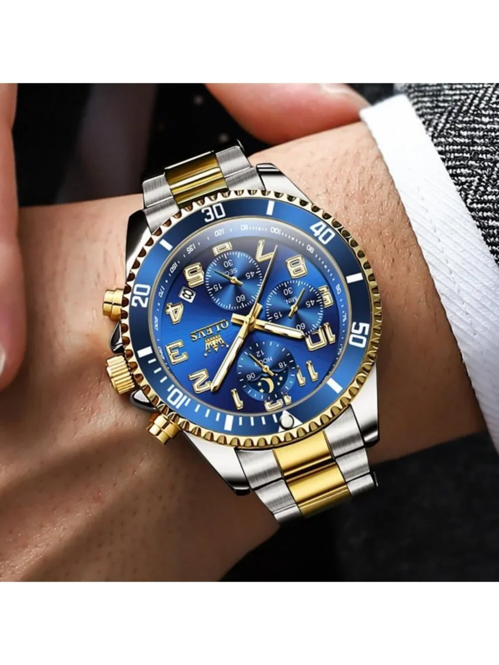 Stylish Men's Stainless Steel Watch - Luxury Big Face, Waterproof Analog